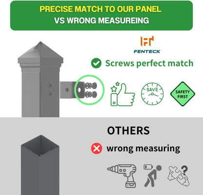 Gate Post for Yard, Garden, Commercial Fencing – Steel, 2"x2"x78", Black, DIY Support for Gate Panels, Soil Installation (1pc)