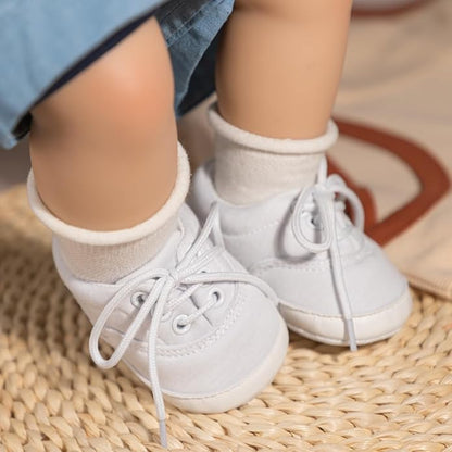 Morbido Infant Baby Boys Girls Canvas Sneaker Toddler Slip On Anti Skid Newborn First Walkers Candy Shoes for 0-18 Months