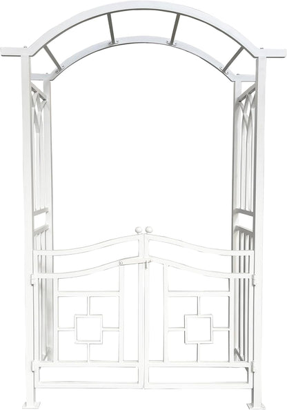 White Aluminum Garden Arbor Arch with Gate