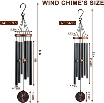 Wind Chimes for Outside, Angel Deep Tone Vintage Wind Chime Outdoor Clearance, Sympathy/Memorial/Festivals Gift for Mom Dad Grandma, Home Garden Patio Decor (32" Angel)