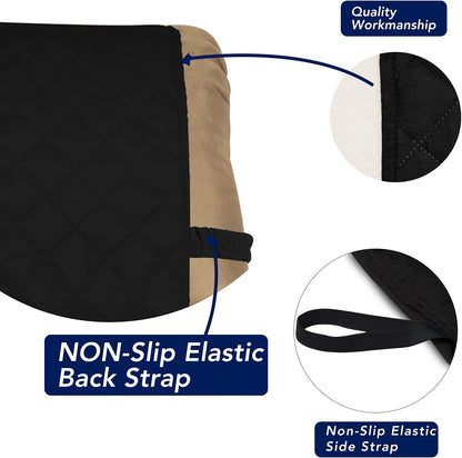 PureFit Reversible Quilted Sofa Cover, Water Resistant Slipcover Furniture Protector, Washable Couch Cover with Non Slip and Elastic Straps for Kids, Dogs, Pets (Small Recliner, Black/Black)