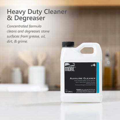MORE Alkaline Heavy Duty Cleaner & Degreaser for Cleaning, Oil Removing and Restoring Natural Stone, Tile, Grout, Concrete, Kitchen Appliances, Stovetops and Grills - Quart - 32 oz