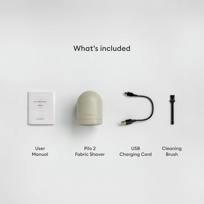 Steamery Fabric Shaver Pilo 2, Removes Lint and Pilling from Clothes and Textiles, Rechargeable Lint Remover with USB, Beige