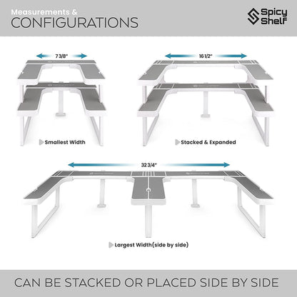 Spicy Shelf Premium – Expandable 2-Tier Spice Rack Organizer for Cabinets & Pantry – Adjustable Stackable Kitchen Seasoning Organizer – Strong Non-Slip Cabinet Organizer for Spices, Bottles & More