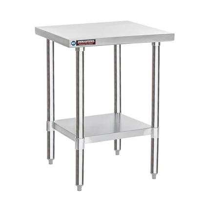 DuraSteel 24x24 Stainless Steel Prep Table - NSF Commercial Outdoor Grill Worktable - Metal Side Mixer Stand with Under Shelf - For Laundry Room, Kitchen, Small Spaces