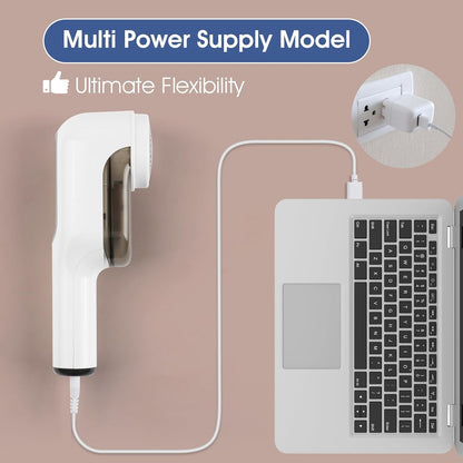 Rechargeable Electric Fabric Shaver Lint Remover with LED Display, Sweater Shaver 2- Speed to Remove Fuzz and Pill for Clothes, Furniture, Couch and Blanket(White)
