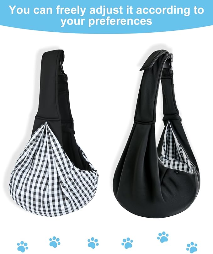 Dog Carrier Sling for Small Dogs & Cats Up to 12lbs, Puppy Sling with Adjustable Shoulder Strap, Pet Carrier with Pockets, Hands Free for Small Cats Puppy Outdoor