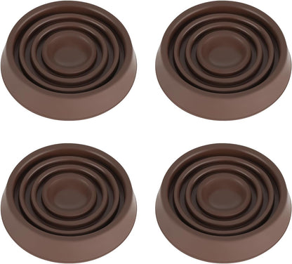 Furniture Coasters, 1.5X1.5 Rubber Caster Cups Non Slip Furniture Pads Non Skid Furnitures Grippers Anti Slide Floor Protector for Bed Couch Table Chair Stoppers - 4 Pack, Brown