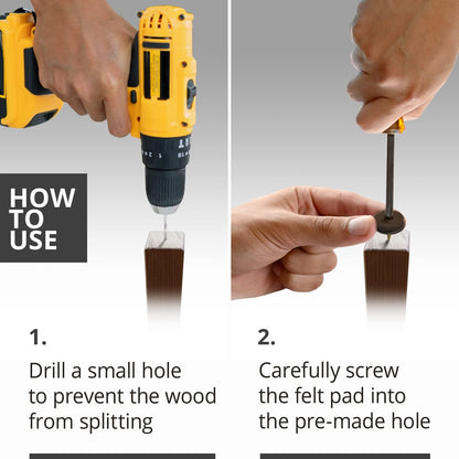 Screw-On Felt Furniture Pads X-Protector 24 PCS - 0.8” Chair Leg Floor Protectors for Hardwood Floors - Premium Chair Glides - Brown Floor Protectors for Chairs - The Best Furniture Sliders!