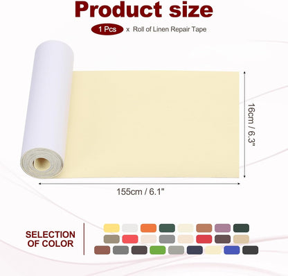 PATIKIL Leather Patches Tape for Furniture, 6.3 x 61 Inch Self Adhesive Vinyl Leather Repair Kit Cover Sheet for Couch, Sofa, Car Seats, Office Chair, Rice Yellow