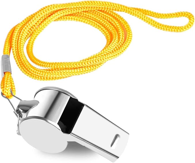 Coach Whistle,35Pack Football Referee Whistle with Lanyard for Emergency Sports Training Referee1 (Silver) (Silver) (Stainless Steel)