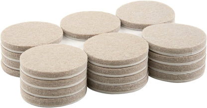 SOFTTOUCH 1 1/2" Round Heavy Duty Felt Furniture Pads for Hardwood, Beige (24 Pack)