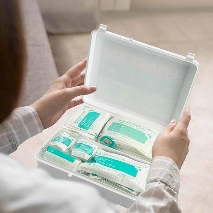 Professional First Aid Kit for Workplace, Wall Mountable & Portable with Hard Case, OSHA Compliant for Businesses, Office, Restaurants, Work Vehicles, Retail & Service Spaces - 280 Piece - Large