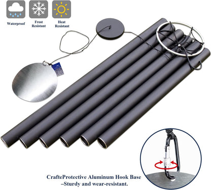 ASTARIN 78 Inch Wind Chimes for Outside with 6 Tubes Tuned Relaxing Melody, Extra Large Wind Chimes Outdoor Deep Tone for Patio, Backyard, Garden, and Outdoor Decor,Black