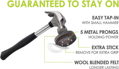 Slipstick GorillaFelt 1-1/2 Inch Felt Glides/Furniture Feet Floor Protectors (Set of 8 Sliders) Nail On Felt Furniture Pads Guaranteed to Stay On, Round, CB270-8