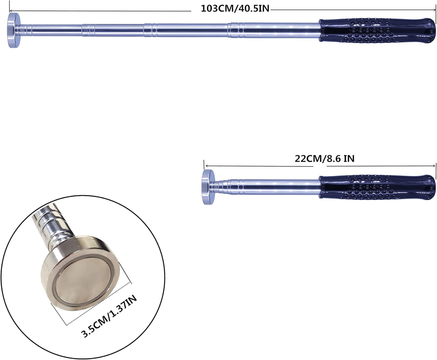 Telescoping Heavy Magnetic pickup Tool 41" long 35lb,25lb,20lb, 16lb suction magnets tools magnet pen pick up sticks enhanced retractable multi-tool pickup tool christmas gifts for men mens husband