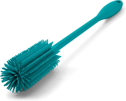 Silicone Bottle Brush, Water Bottle Cleaner Brush with Long Handle, Perfect for Cleaning Narrow Neck Containers, Vacuum Sports Bottle, Tumblers, Flask, Glassware (1 Pack, Turquoise)