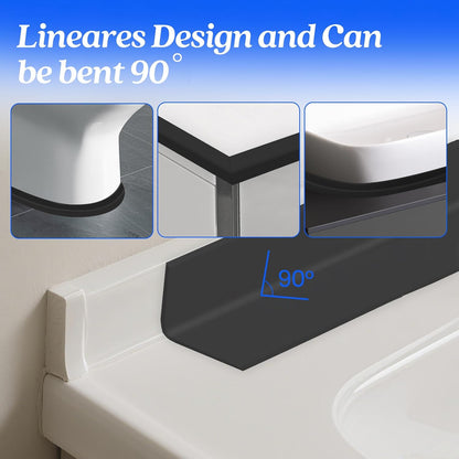 ABSOFINE Caulk Tape Waterproof Self Adhesive, Black Toilet Caulk Sealant Tape, Shower Seal Strip for Kitchen, Countertop, Bathroom, Sink Bathtub Toilet Edge Protector with Sealing Tool (1.97"x16.4Ft)