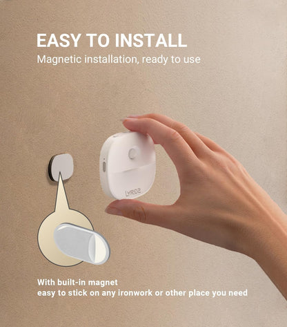 Lyridz Rechargeable Night Light, Motion Sensor Battery Nightlight, Mini Stick-on LED Closet Light, 1-20LM Dimmable Brightness for Bathroom, Bedroom, Kitchen, Washroom, Stairs, Hallway, 3-Pack