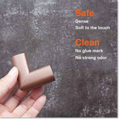 Roving Cove Slim-Fit Corner Protector for Baby Proofing (8 Small Corners), Soft Rubber Foam Furniture Corner Bumper Guards, 3M Adhesive Pre-Taped, Coffee Brown