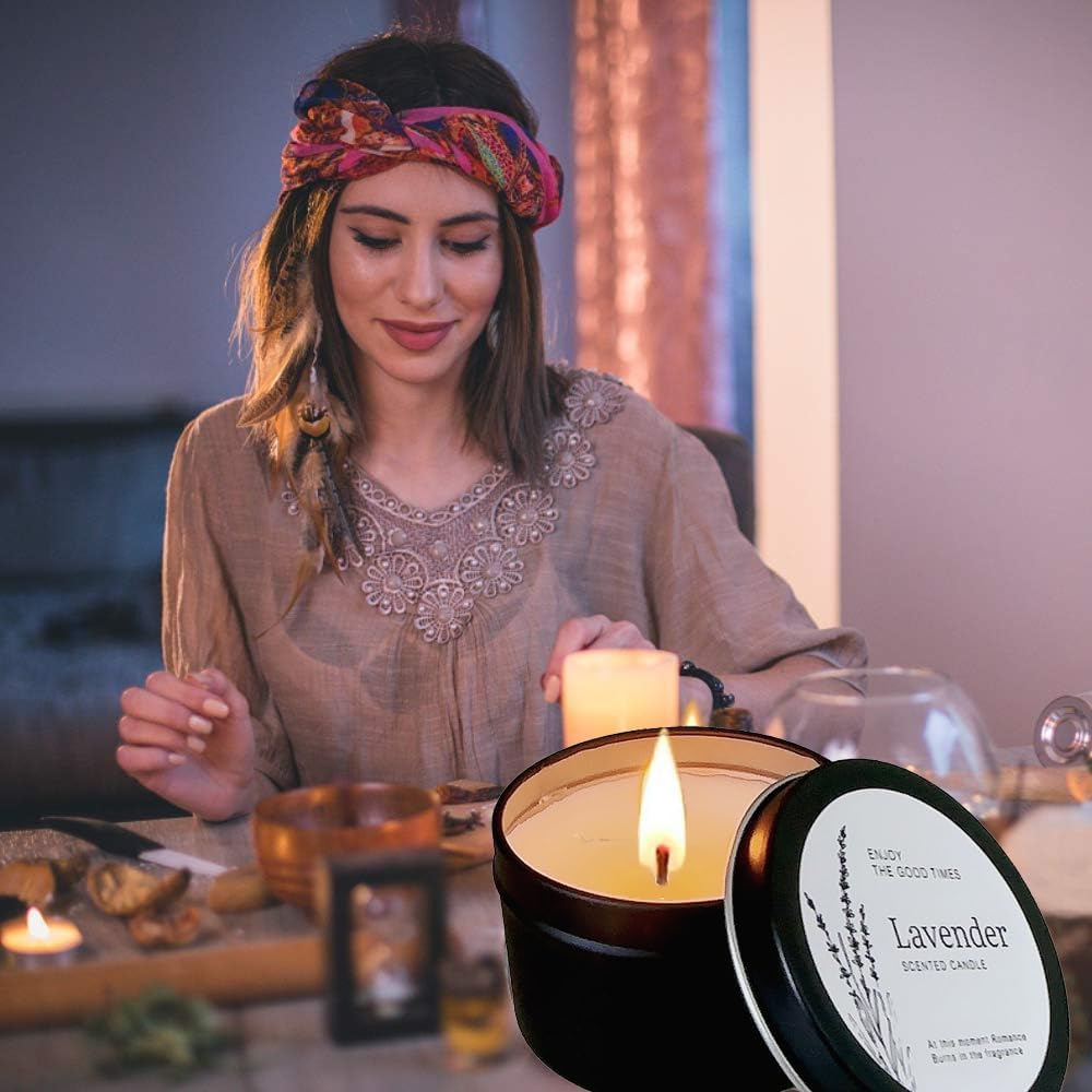 Scented Candles Gift Set for Women – Soy Wax Small Candle Set with Lavender, Rose, Coconut & Strawberry – Birthday Gifts for Women, Relaxing Aromatherapy Candles, Home Décor & Holiday Gift Set