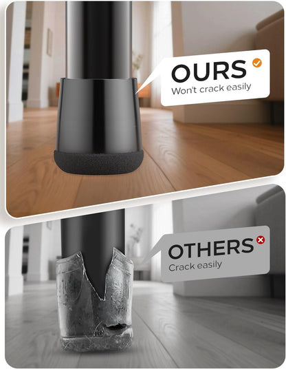 24-Pack Silicone Chair Leg Floor Protectors for Hardwood Floors -Felt Furniture Pads, Rubber Chair Leg Covers/Caps - Noise Reducing & Scratch-Proof - Round Small (Fits 14/16"-15/16" / 21-25mm), Black