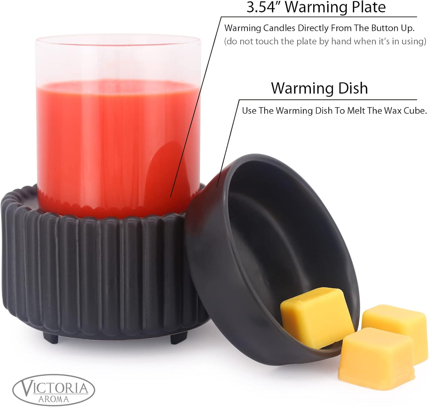 Ceramic Wax Melt Warmer 3-in-1 Candle Wax Warmer for Scented Wax Melter Electric Fragrance Wax Burner for Home Office Bedroom Gift & Decor…