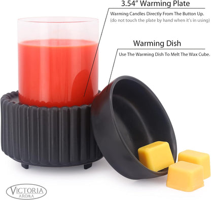 Ceramic Wax Melt Warmer 3-in-1 Candle Wax Warmer for Scented Wax Melter Electric Fragrance Wax Burner for Home Office Bedroom Gift & Decor…