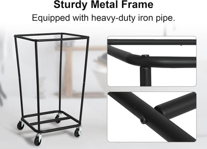 StorageWorks 160L Laundry Basket with Wheels, Large Rolling Hampers for Clothing Organizer, Dirty Clothes Basket for Hotel, Home, Closet, Dorm, Green