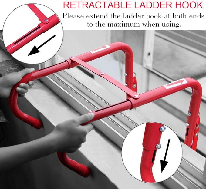Hausse Retractable 3 Story Fire Escape Ladder, 25 Feet