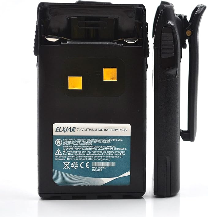 (2-Pack) 7.4V 1700mAh Li-ion Battery Replacement for Wouxun KG-UV6D KG-UVD1P KG-UV2D KG-669 KG-689 KG-699E KG-679 KG-659 KG-801 1A17KG-3 Two Way Radio