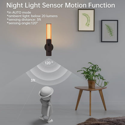 Auto-On Motion Detection Night Lamp - 3 Customizable Modes, Battery Operated LED Light for Dark Spaces (Set of 2)