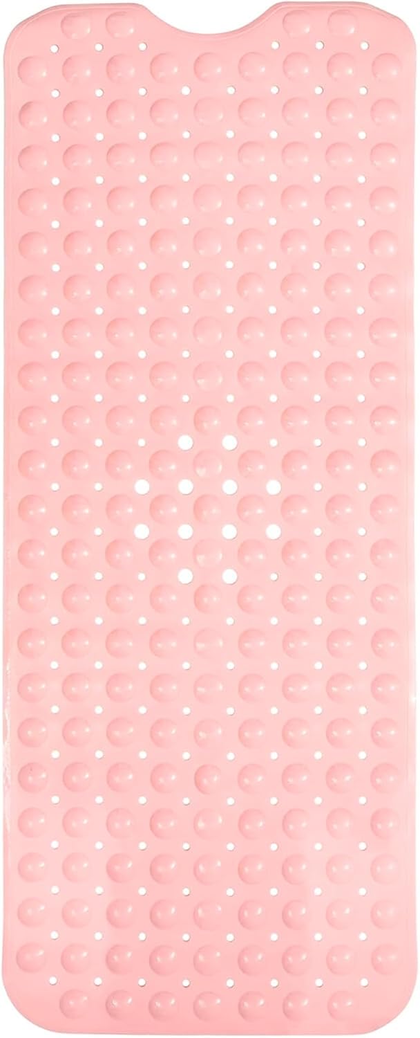 ENKOSI Bath Mat - Large Non Slip Bathtub & Shower Mat - Extra Long 40 x 16 Inch Bathroom Mats for Tub Nonslip Anti Slip Bathmats (40x16 Baby Pink 1-Pack)