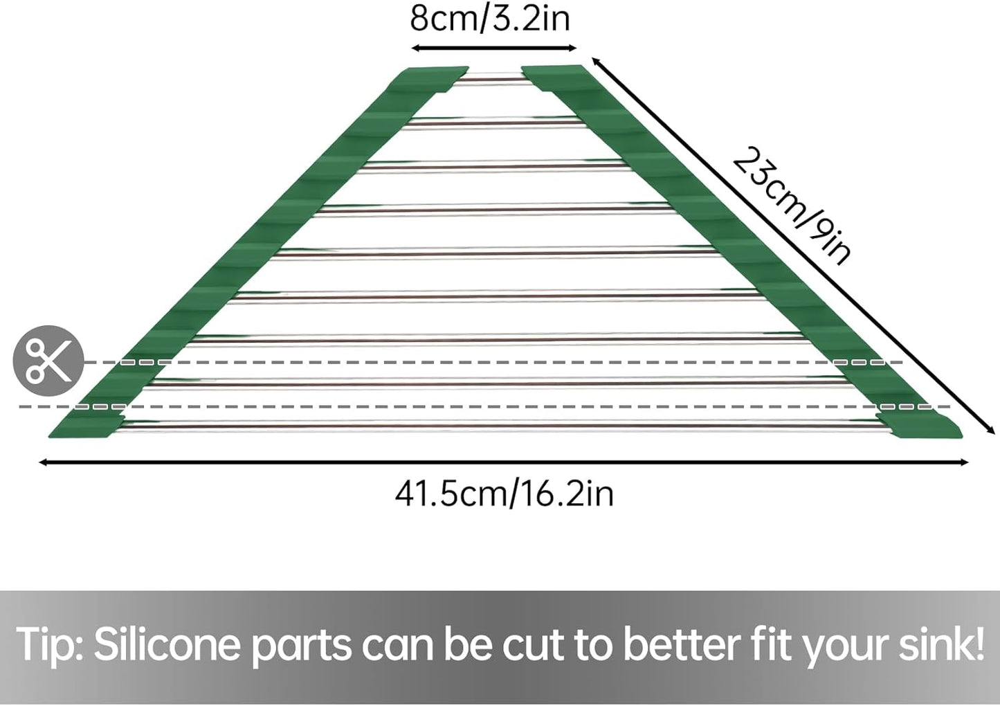 Tomorotec Triangle Roll-Up Dish Drying Rack for Sink Corner Small Foldable Stainless Steel Over The Sink Multipurpose Kitchen Drainer Caddy Organizer Storage Shelf Holder (Olive Green)