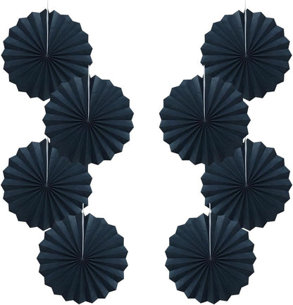 Black Party Decorations,Halloween Decor Events Accessories,Black Birthday Decorations,Anniversary Decorations for Party,Birthday Decorations for Men 12in Hanging Paper Fans 30 Color DIY Set(Black)
