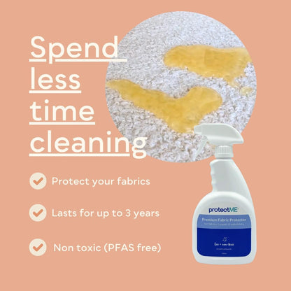 Fabric Protector and Stain Resistant Spray - Upholstery Fabric Spray for Stain Guard for Carpet, Shoes, Couch, Sofa - Non Toxic Water Based Furniture Protector - 25.4 Fl. Oz.