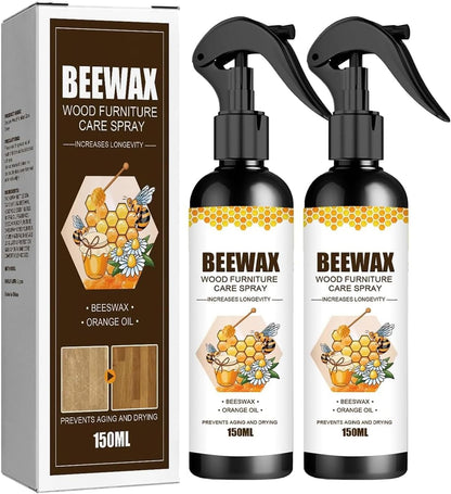 MOODTALK Beeswax Spray Furniture Polish, Wood Cleaner, Wood Floor Polish - For Living Room, Kitchen and Wooden Furniture Floors (Pack of 2) (150 ml)