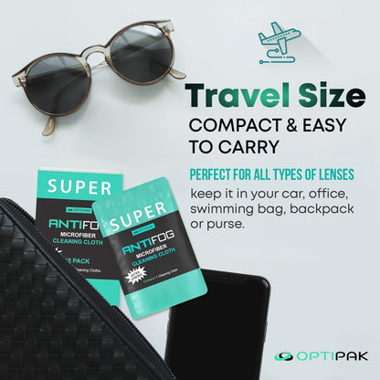 Anti Fog Microfiber Cleaning Cloth for Glasses | Individually Wrapped Microfiber Lens Cleaning Cloth for Eyeglasses, Lenses, Binoculars, Face Shields, Ski Masks or Swim Goggles (50 Count)