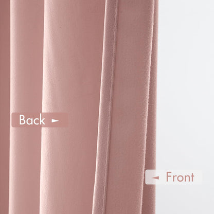 MIULEE Baby Pink Velvet Curtains Thermal Insulated Blackout Curtain Drapes for Bedroom Living Room Darkening 84 Inches Long Curtains Panels Rod Pocket Set of 2