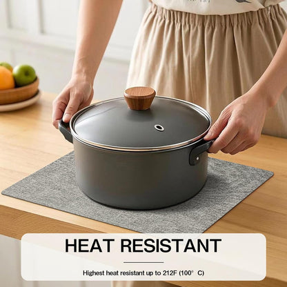 Chrysameld Vinyl Placemats Set of 6 - Faux Leather 100% Waterproof Oil-Proof Wipeable PU Place Mats, Heat Resistant Anti Slip Reversible Table Mats for Indoor & Outdoor Use,(17×12Inch, Light Grey)