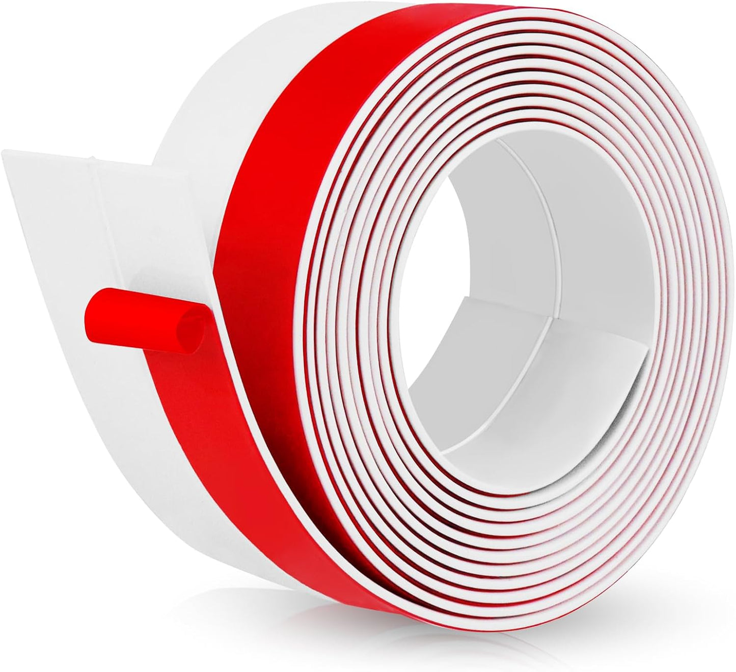 Weather Stripping Door Draft Stopper Flexible Self Adhesive Silicone Door Seal Strip for Glass Doors Windows and Shower Glass Gaps, 2 Inch Wide X 20 Feet Long, White