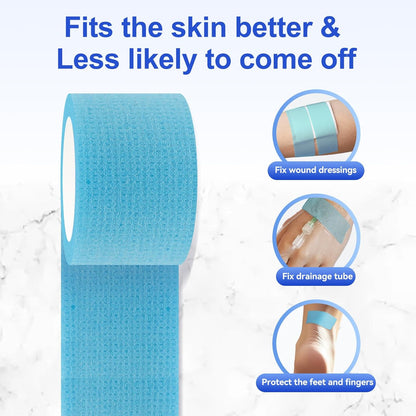6 Rolls Silicone Medical Tape for Wound Care - 1" x 5.5 Yard Waterproof Medical Tape for Skin, Surgical Tape for Secures Dressings and Gauze