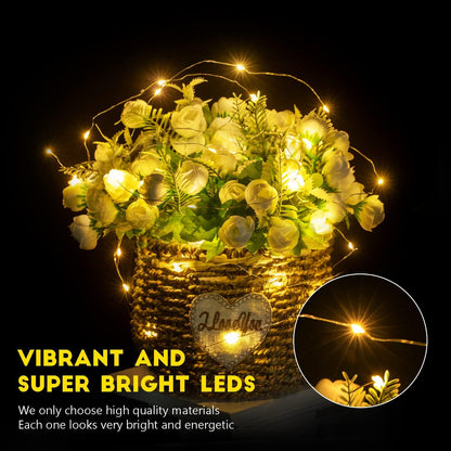 Brightown 24 Pack Fairy Lights Battery Operated String Lights - 7 ft 20 LED Mini String Lights Waterproof Silver Wire Firefly Lights for Vases Mason Jars DIY Crafts Plants Table Centerpieces Wedding