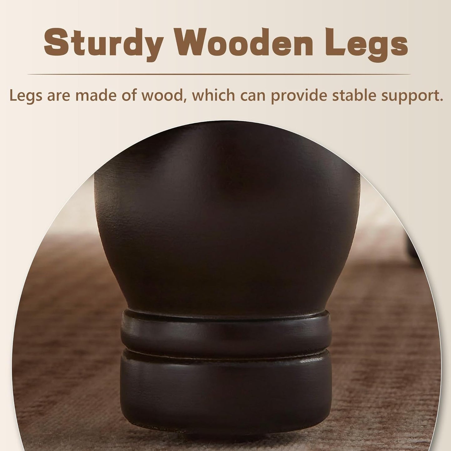 30-Inch Round Storage Ottoman, Modern Ottoman Coffee Table with Removable Top for Living Room, Bedroom, Office （Light Brown）