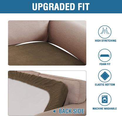 H.VERSAILTEX Velvet Stretch Individual Cushion Cover Plush Cushion Slipcover for Loveseat Sofa Furniture Protector Seat Cushion Sofa Cover (1 Piece Loveseat Cushion Cover, Bronze Brown)