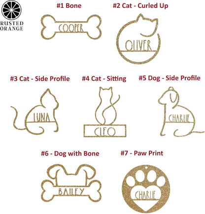 Man's Best Friend Personalized Pet Ornaments (2 Pack; 6 Inch) - Custom Name and Personalized Dog and Paw Design Christmas Ornaments for Christmas Tree