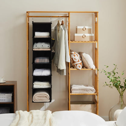 YOUDENOVA Hanging Closet Organizers and Storage, 6-Shelf Hanging Closet Shelves, Black
