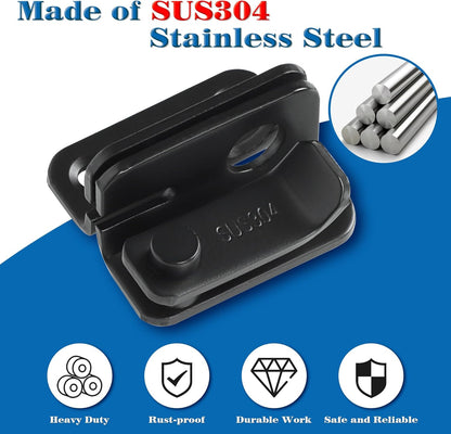 Alise Flip Latch,Gate Latches Slide Bolt Latch Safety Door Lock Catch for Barn Cabinet Pet Cage Fence Bathroom Garage Window,Heavy Duty SUS304 Stainless Steel Gate Hardware Locks,Matte Black,MS5007-B