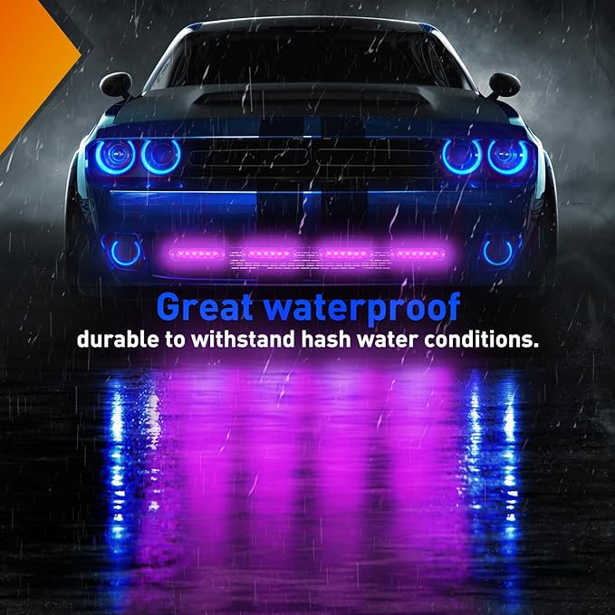 Nilight 6LED Emergency Strobe Lights 4PCS Ultra Slim Surface Mount Hazard Caution Light bar 12-24V Sync Feature Warning Flashing kit for Truck Car Vehicle ATV SUV UTV Purple