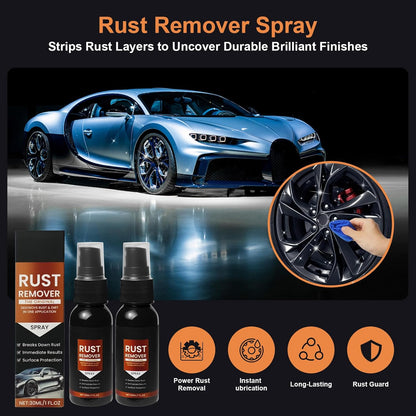 2 Pack Rust Remover Spray for Metal - 2025 Upgrade Heavy Duty Metal Cleaner for Vehicles, Tools, Chains, Iron Out Rust Stain Remover, Multi-Surface Cleaner, Fast-Acting Oxidation Remover